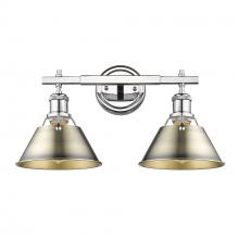  3306-BA2 CH-AB - Orwell 2-Light Vanity Light in Chrome with Aged Brass